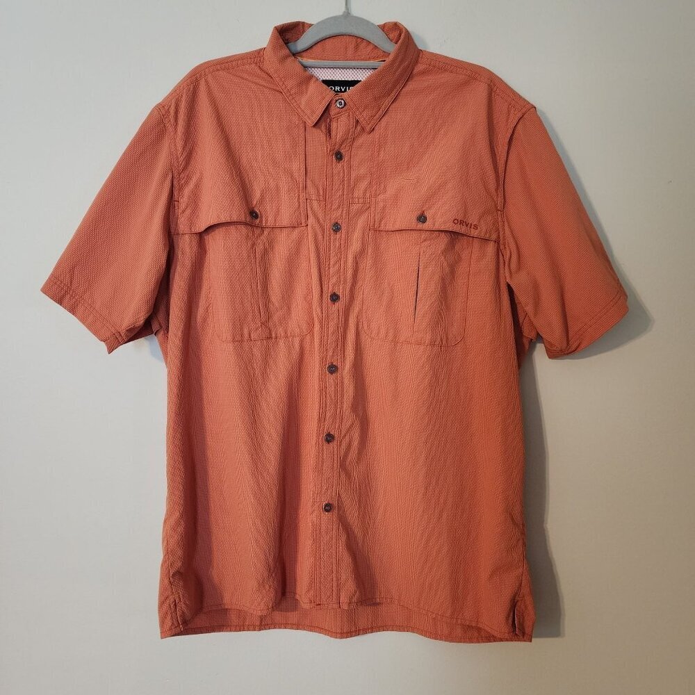 Orvis men sz L Active Fit Button Down Shirt Hiking Fishing Outdoors